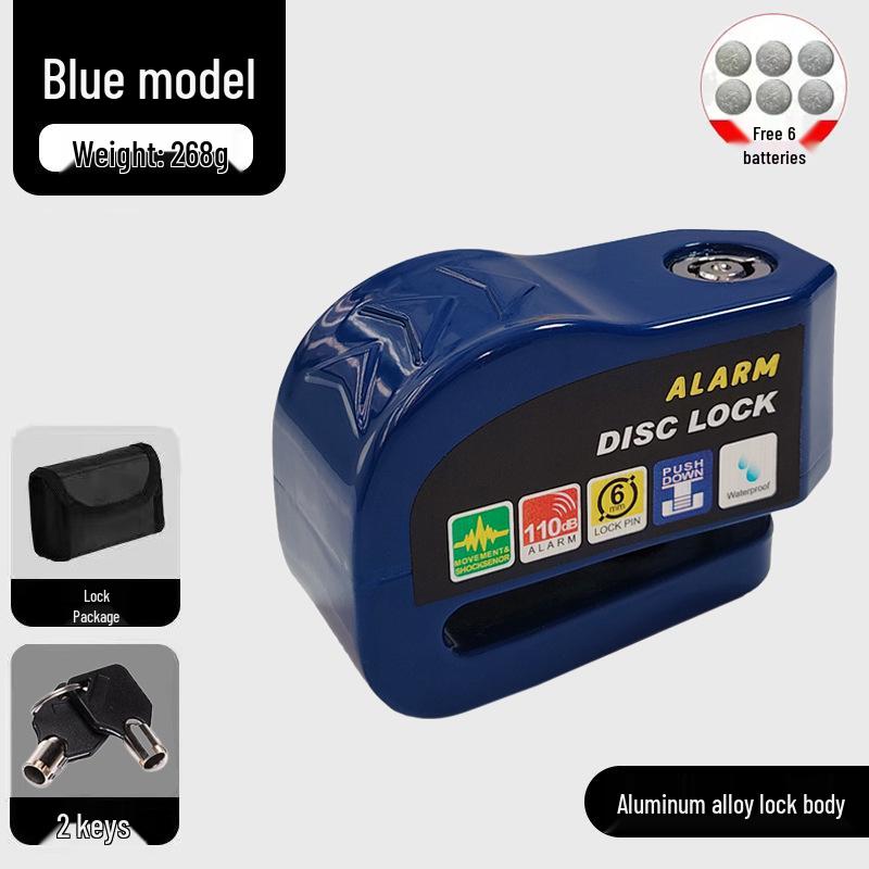 Blocca Disco Freno Antifurto Universale per Auto, Moto e Biciclette con Sistema di Allarme