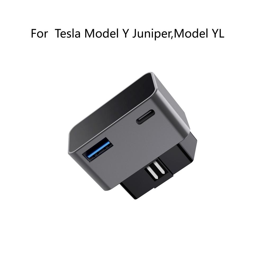 For Tesla Model Y Juniper Launch 2025-2020 Model 3 Highland 2025-2017 X S OBD Adapter Charging Splitter USB TYPE-C Port Charger