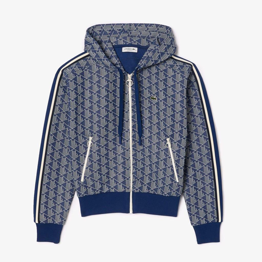 Lacoste Womens/Ladies Jacquard Monogram Full Zip Hoodie