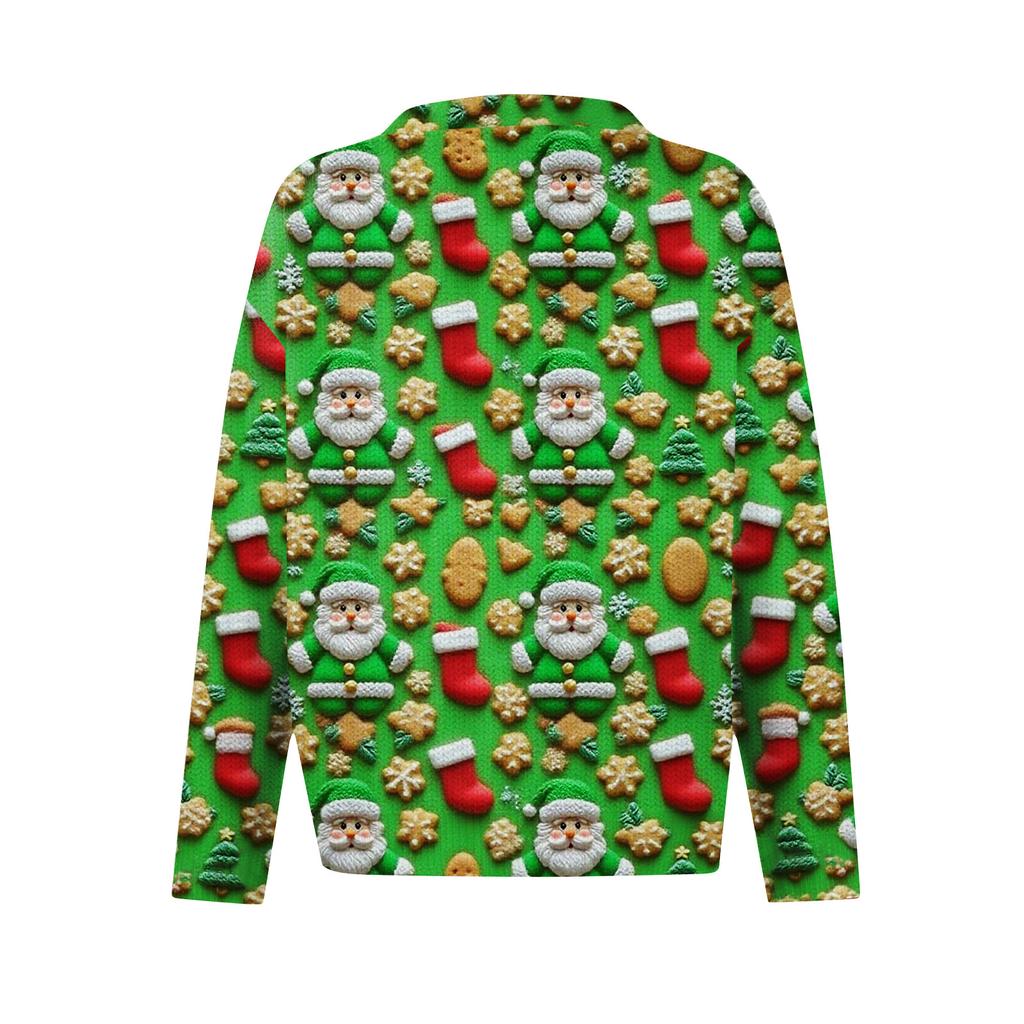 Suéter Navideño para Mujer Suéter Navideño Lindo Divertido Otoño e Invierno Manga Larga Suéter de Punto