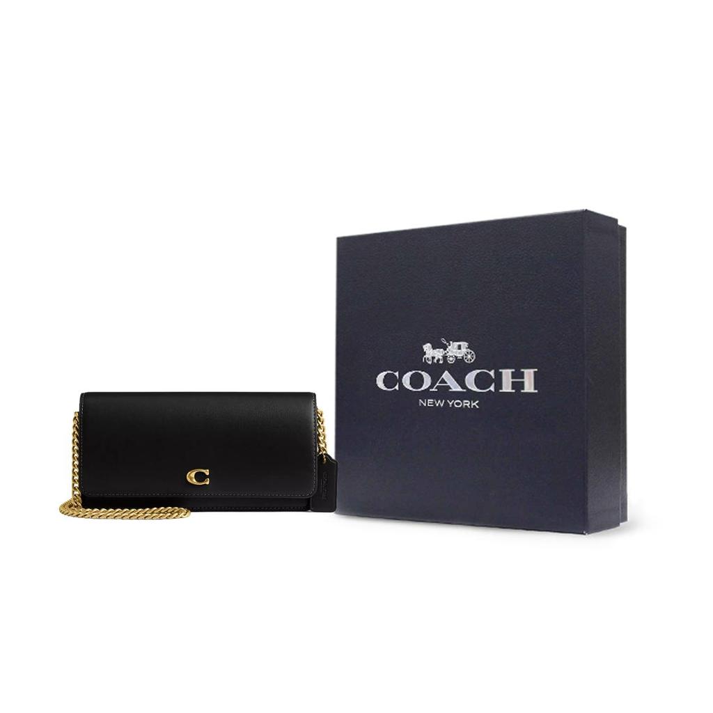 COACH Calfskin Wallet, Crossbody Bag, Shoulder Bag Small Women's Black CW586-B4BK