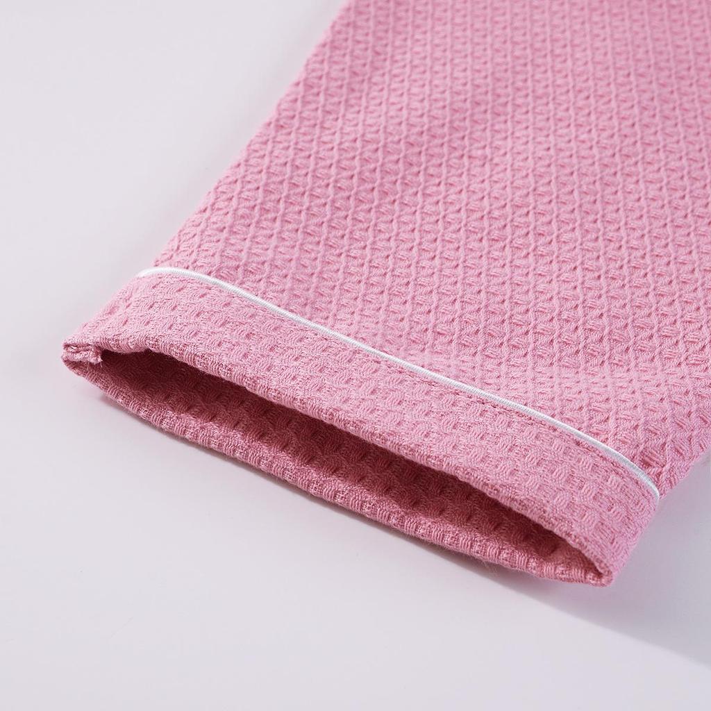 Unisex Waffle Cotton Bathrobe - Lightweight Summer Loungewear