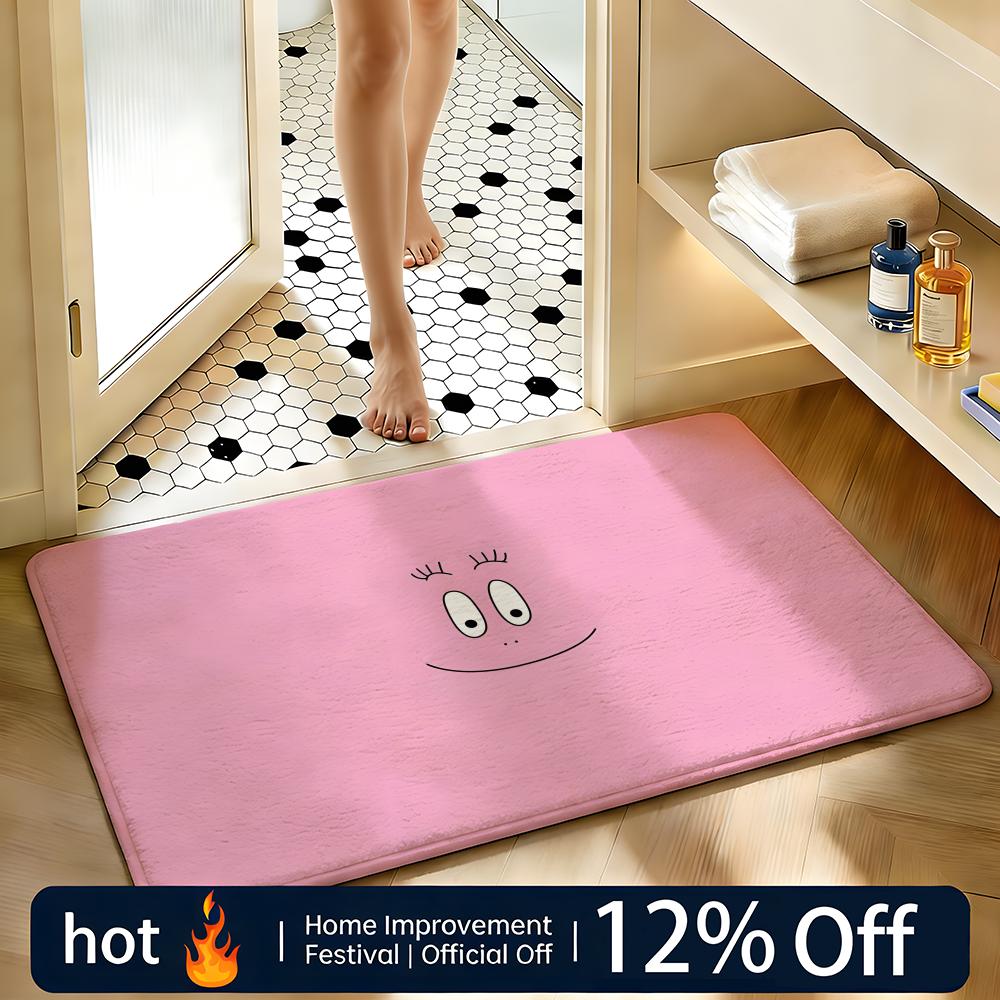 Soft Absorbent Non-Slip Rug Cartoon Barbapapa Floor Mat Home Decor Doormat Bedroom Floor Mat Shower Carpet