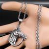 Stainless Steel Horse Head Necklace Pendant Silver Color Vintage Horses Lover Gift Accessories Jewelry Collier Homme NZZ372S02