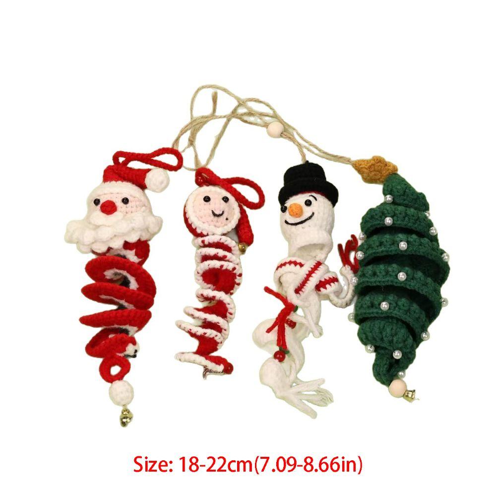 Handmade Gift Snowman Spiral Crochet Pendant DIY Crochet Santa Claus Decor Holiday Party