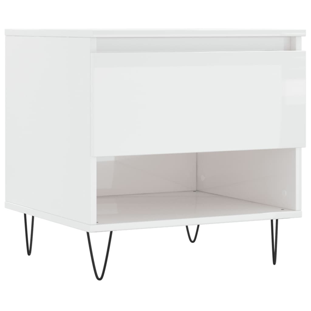  Coffee Table, White Gloss, 50x46x50 Cm