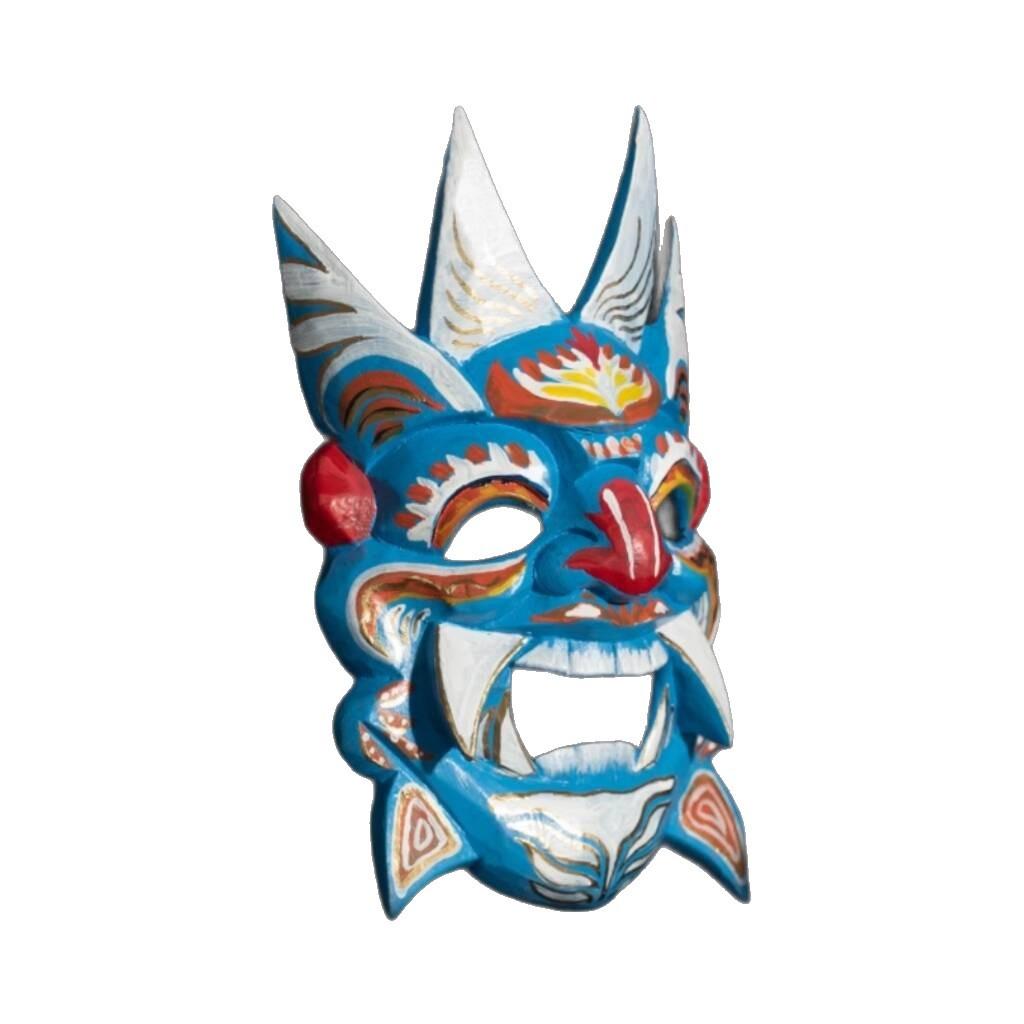 Halloween cos Ghost play mask, Japanese sacrificial costume props, Halloween carnival, horror ghost entertainment Nuo Opera Mask