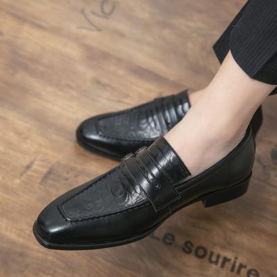 Mokasyny z wytłaczanej skóry krokodyla Wsuwane loafersy Męskie buty casualowe Skórzane mokasyny Buty do biura Wygodne buty designerskie Męskie