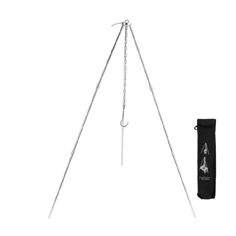Подвесной туристический тренога для пикника на открытом воздухе, регулируемый набор треног для готовки на костре 1 серебряный