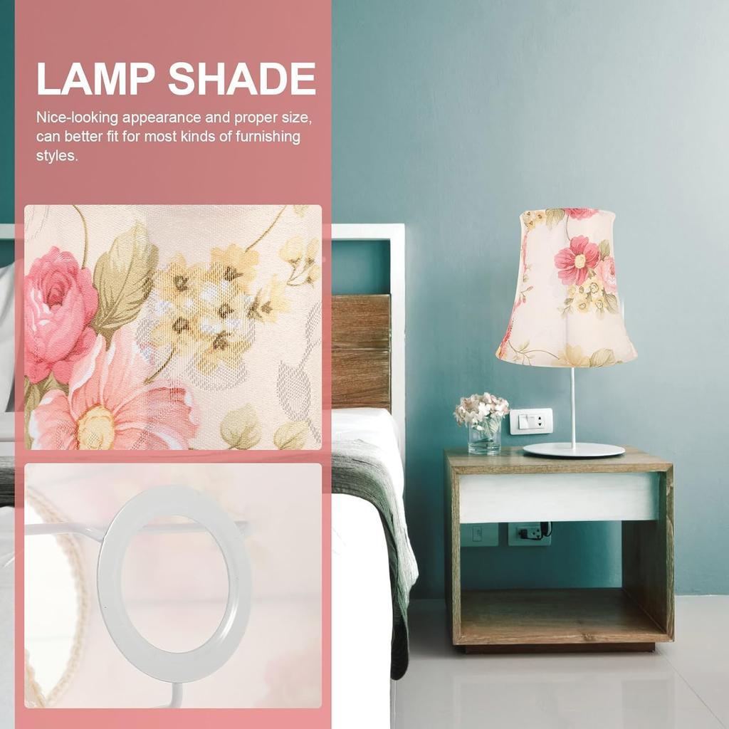 Table Lamp Shade Cloth Lamp Shade Pendant Light Shade Fabric Barrel Lampshade Clip On Bulb Lamp Cover Chandelier Lampshade Replacement for E27 Table