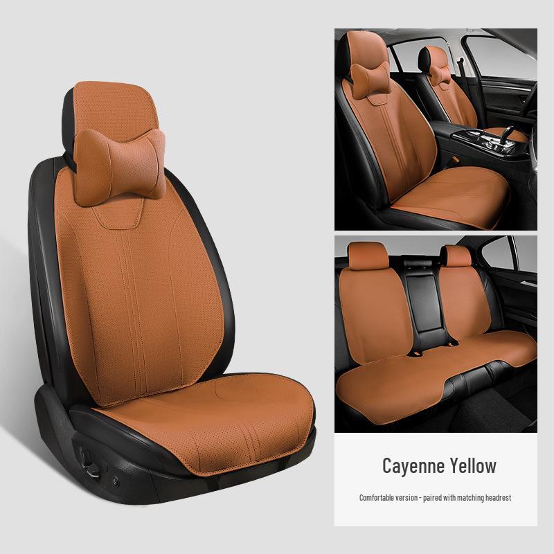 Four Seasons Suede Car Seat Cushion: Universal, Breathable, Slim Waist Design for All Seasons.