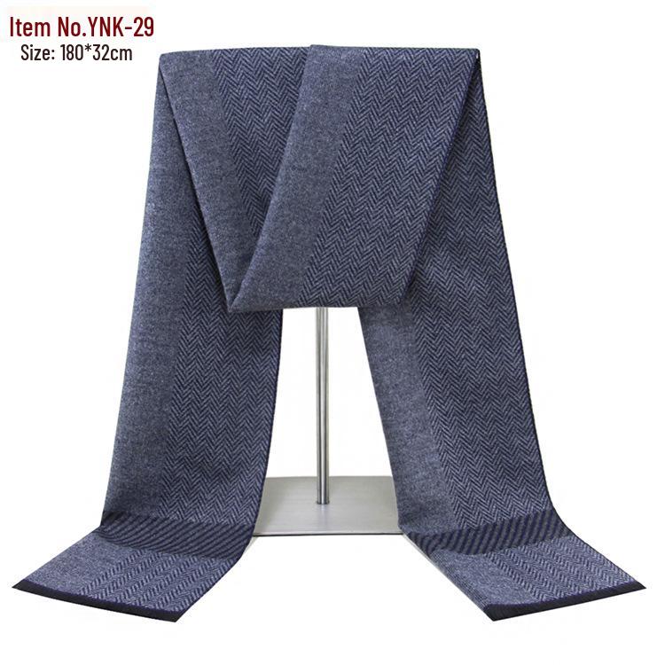 2026 Men's Winter Warm Plaid Scarf - European & American Style, Imitation Cashmere, Long Scarf