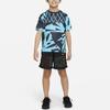Nike Dri-FIT Multi-Logo Print Crew Neck Short Sleeve T-Shirt Kids Tops Blue FB1287-468