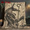 Anubis Egyptian God 2D Flat Pattern Flannel Blanket High Quality All Seasons Warmth and Comfort Perfect for Christmas Gifts.SMT0917153