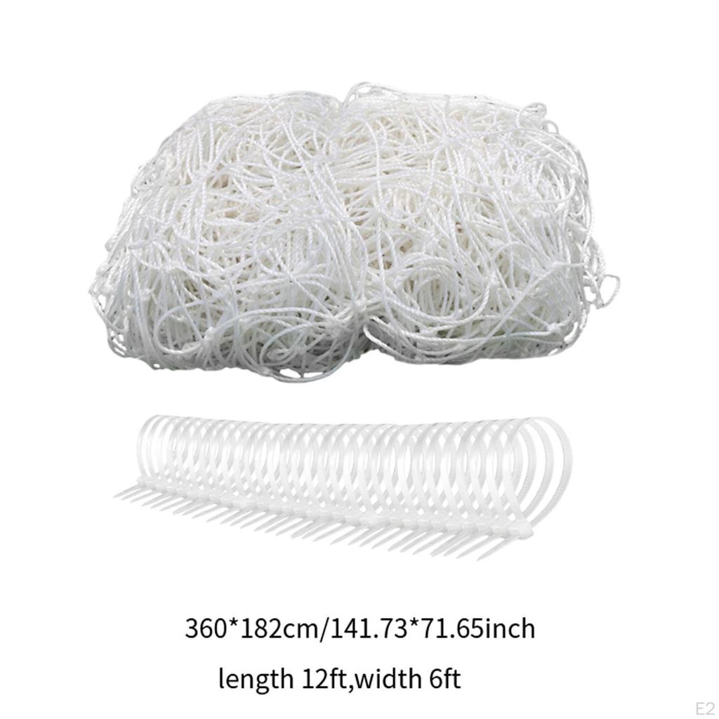 Soccer Net Replace and Straps White Nylon for 12 Ft X 6 Football Netting