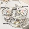1pc Rotating Jewelry Box, Transparent Tape Partition High-end Exquisite, Earrings, Hair Clips, Ring Sorting