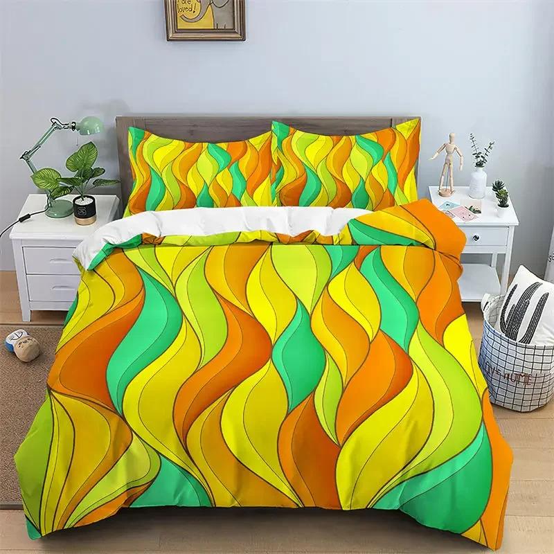 3D Geometric Duvet Cover Luxury Abstract Pattern Bedding Set Full King For Girls Boys Teens Bedroom Decor Microfiber Quilt Cover