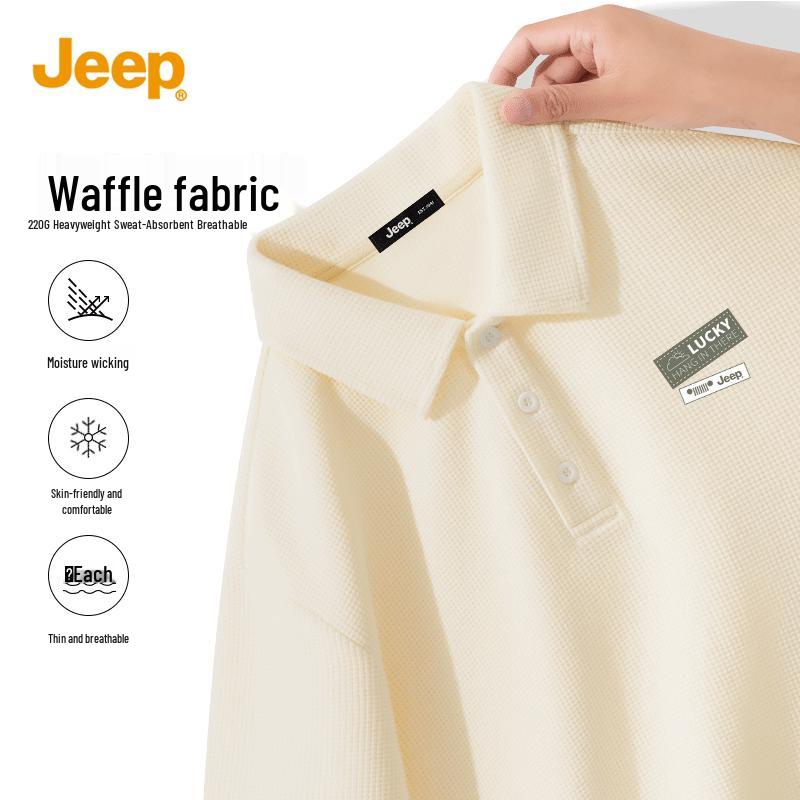 JEEP Men s Waffle Knit Polo T-Shirt M