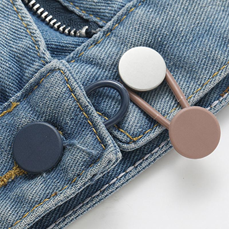 Elastic Pants Extension Buckle with Adjustable Rubber Stretch for Waistband Relief Men Women Daily Wear Office School