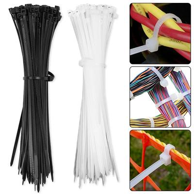 500/100 Peças Atacado Plástico Nylon Abraçadeiras de Cabo Auto-travantes Tiras de Corda Cabos Ajustáveis Laço de Fixação Casa Escritório Abraçadeira de Fio
