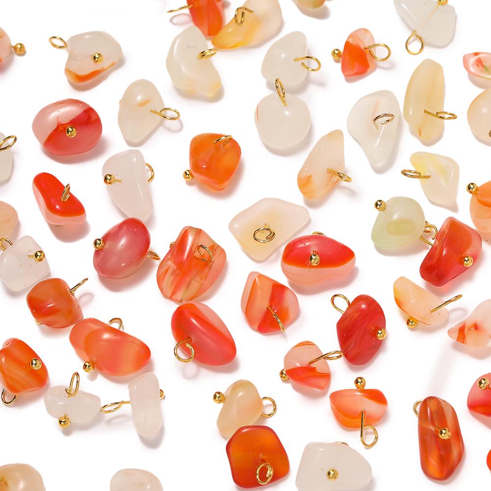 5Pcs Irregular Natural Stone Bead Pendant Multicolor 3-20mm Broken Stone Pendant Nine Needle Pin for Necklace DIY Jewelry Making