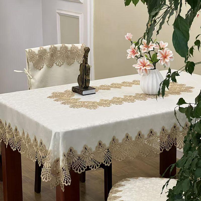 

Coffee Table Tablecloth Fabric Rectangular Minimalist Fancy Living Room Home Lace Coffee Table Cloth and Tablecloth Cover Towel Tablecloth 1033 elegant coffee Separate cushion