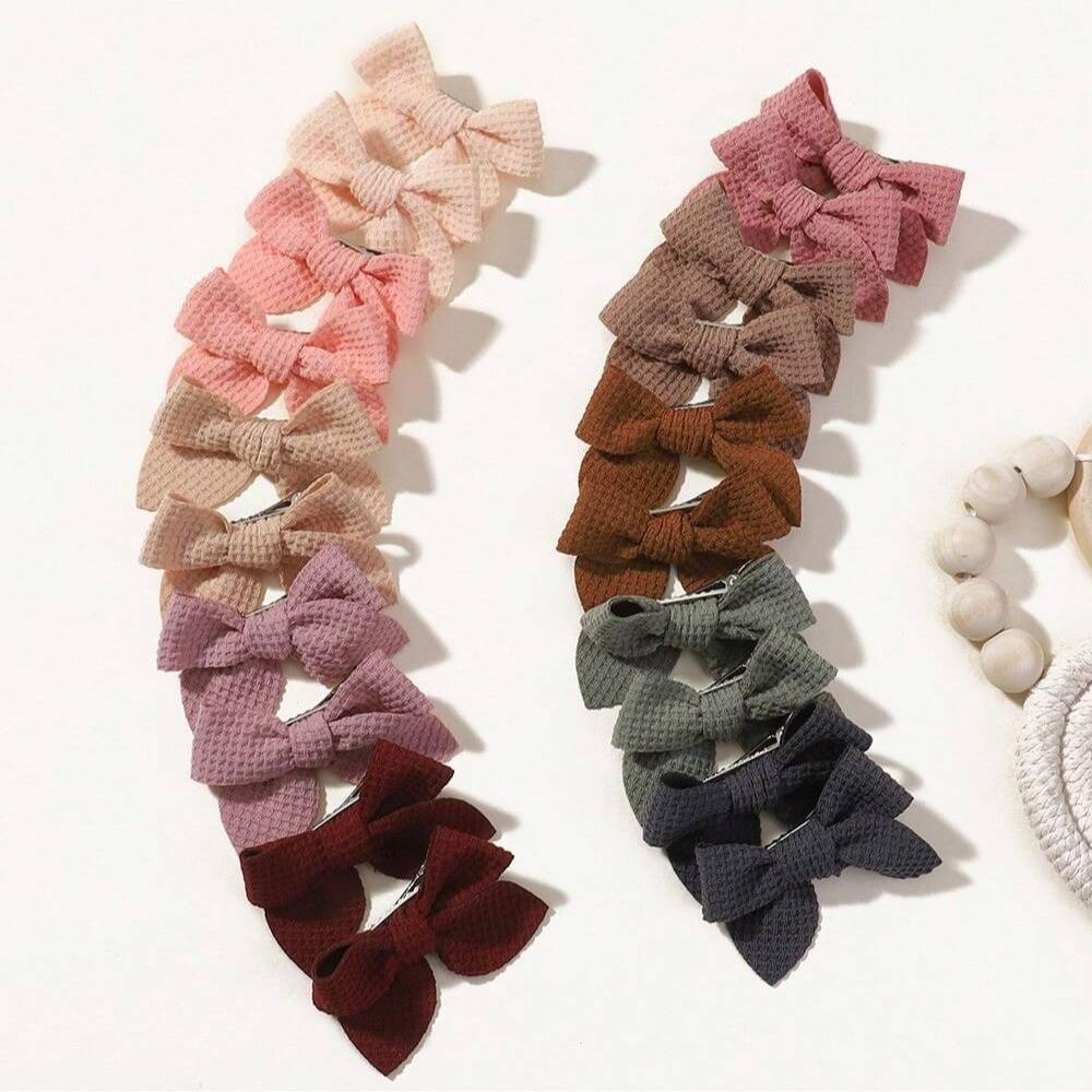 10/20pcs 2.5'' Candy Color Ribbon Hair Bows Clips Set for Baby Girls Cute Handmade Hairpin Barrettes Kids Hair Accessories