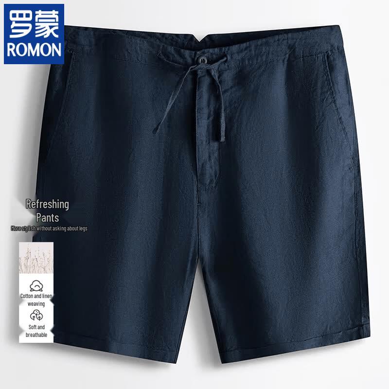 ROMON Men s Breathable Ramie Blend Shorts S