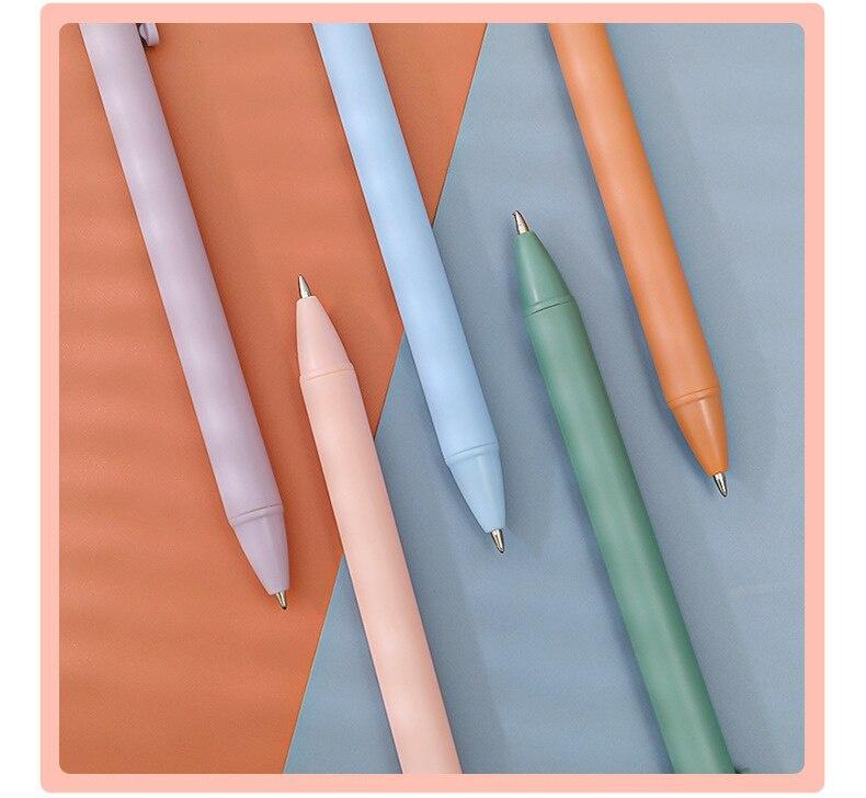 5pcs 0.5mm Macaroon Coloured Black Student Exam Tip Coloured Neutral Pen Office Stationery for Student New