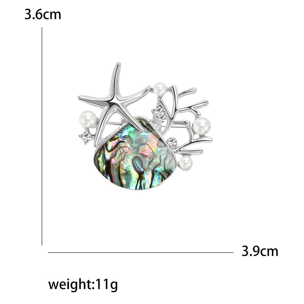 

Креативная брошь Seiko Abalone Shell Scallop Starfish Brooch High-End Temperament для мужчин и женщин