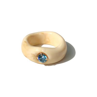 HangZhi 2020 Nuovo Anello Unico Giapponese con Strass Colorati Chunky in Plastica Acrilica Trasparente per Donne Ragazze Gioielli da Festa
