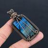 Labradorite Pendant, Handmade Gemstone 999 Copper Wire Wrapped Pendant Antique Jewelry, For Gift Silver Jewelry