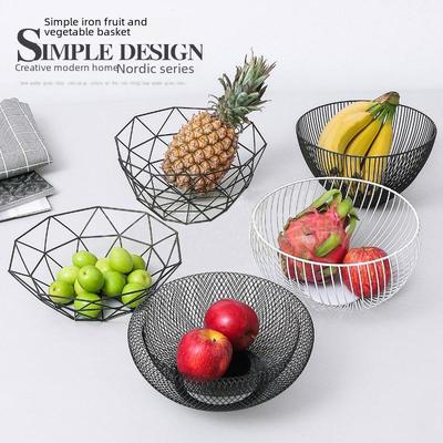 Moderner kreativer Eisenkunst nordischer Obst- und Snackkorb für Küche und Wohnzimmer