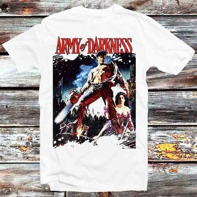 230 Gsm 100% Cotton Army Of Darkness T Shirt Evil Dead Movie Film Cult 90S T Shirt Vintage Retro Gift Mens Womens Unisex Cartoon Anime Top Tee B1197