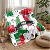 Italy Football Printed Flannel Blanket Skin Friendly Warm Decorative Throw for Indoor Couch Bed Daily Use