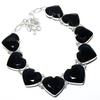 Lab Created Iolite Necklace 18" Adjustable Chain Silver Tone Heart Cut Jewelry