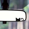 1PC Adorable Peeking Cat Vinyl Sticker Perfect for Car Rearview Mirrors & More, Durable for Indoor/Outdoor Use, Black & White Design, Cat Accessories