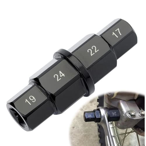 Hex Axle Tool, Motorcycle Hex Axle Tool, 17mm, 19mm, 22mm, 24mm Spindle Disassembly Hex Wrench Tool for Motorcycles (1 Piece) Black