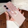Anti-scratch Phone Case For Vivo V70 FE Jelly Clear TPU Soft Casing Lucky Letter Pink Shiny Starry Sky Pattern Couple Shell