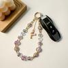 Creative Beaded Mobile Phone Chain Universal Mobile Phone Anti Loss Lanyard  Butterfly Phone Short Wrist Strap Gifts
