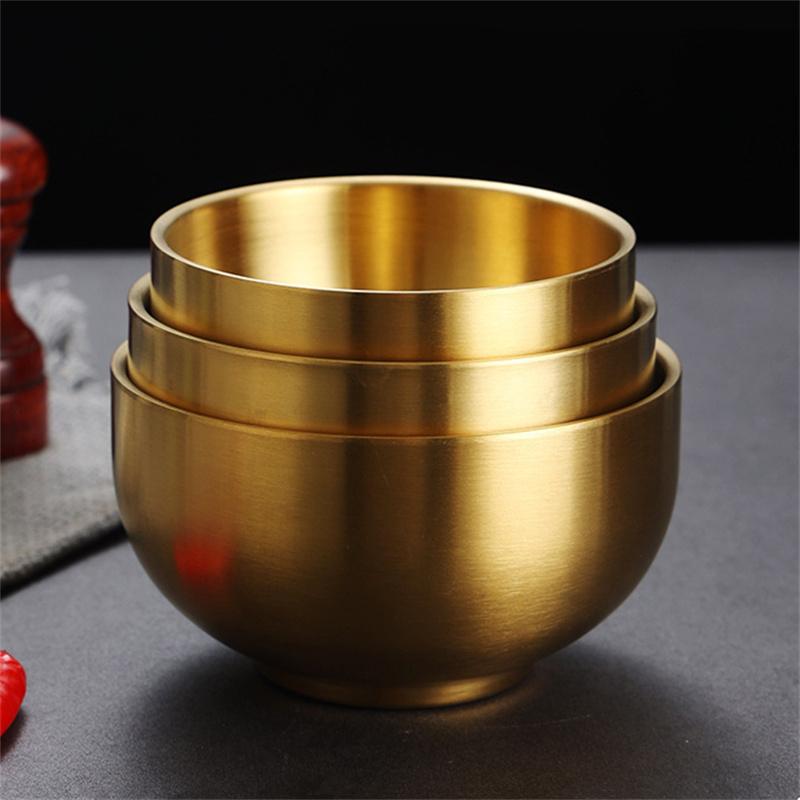 Ciotola per Kimchi in Acciaio Inox 304 Coreana Ciotola per Riso al Vapore a Doppio Strato Stoviglie Antiscottatura per Bambini Ciotole per Zuppa di Frutta per la Casa