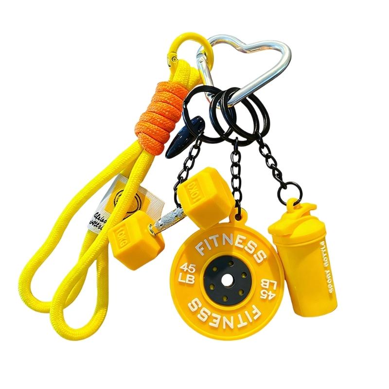 

Sporty Gym Keychain Accessory Waterproof Materials Fashionable Fitness Themed Charm For Athletic Bags And Daily Use жёлтый