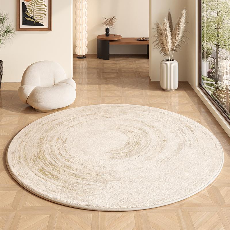 Cremefarbene Teppiche für das Wohnzimmer, Leichter Luxus, Schlafzimmerdekoration, Plüschteppich, Flauschiger Weicher Runder Teppich, Einfache Haus Bodendämmmatte Verdickt