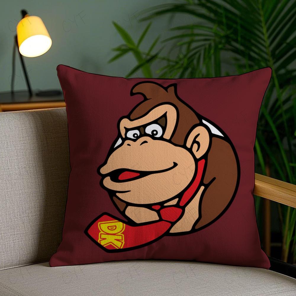 Super Cute Style M-Marios Pillow Case Anti-Dustmite Pillowcase Invisible Zipper Silky Short Plush Sofa Cushion Cover