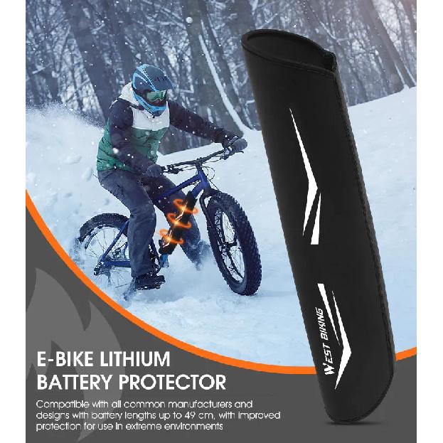 WEST BIKING Electric Bike Battery Cover Thick Weatherproof Dust Dustproof Reflective Scratch-Resistant Insulation Protector