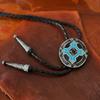 [Tsutael] Navajo design Loop tie/American casual vintage polo tie bolo tie indian jewelry native silver (Wheel)