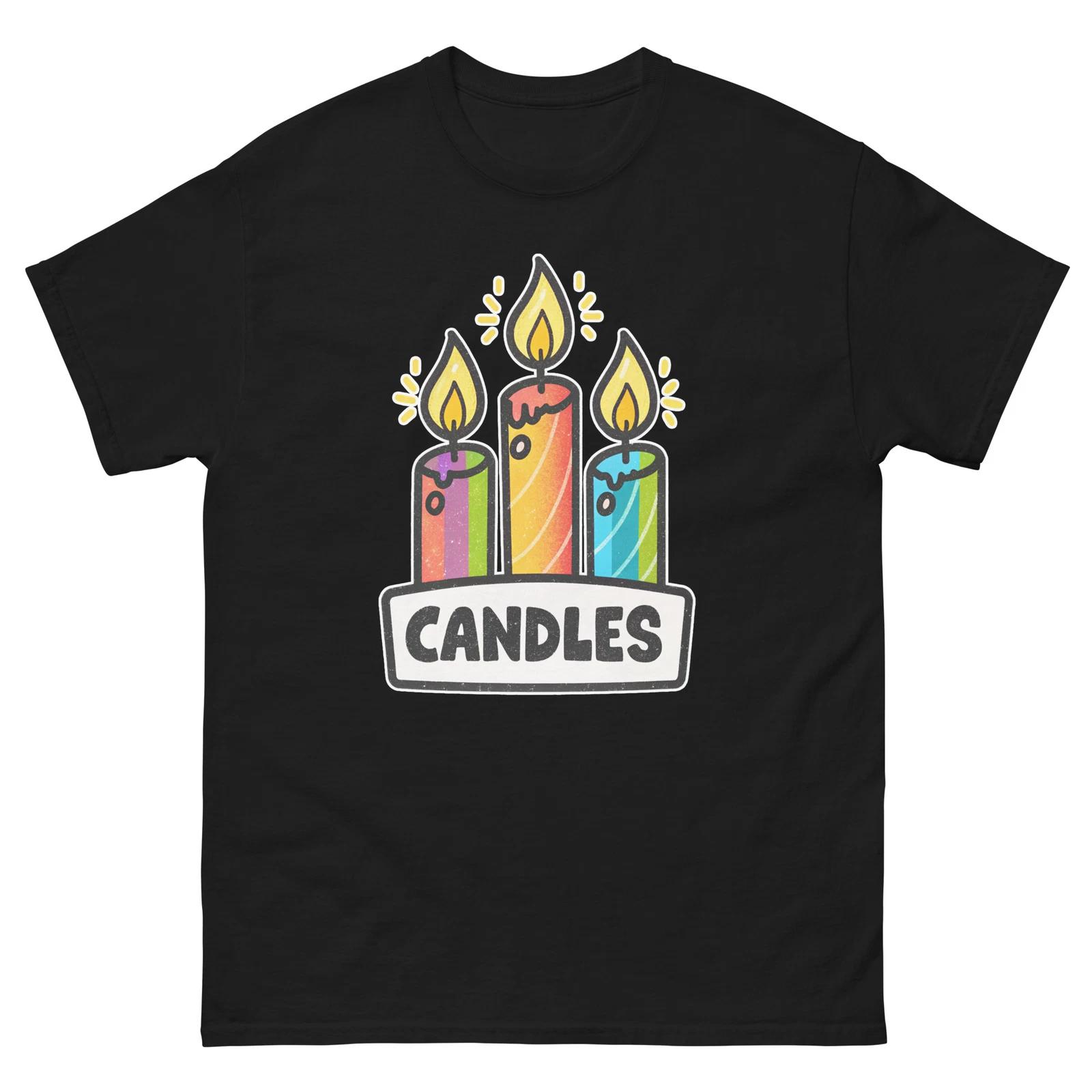 Candles Party Supplies Items Birthday Event T-Shirt M