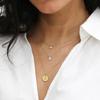 CARLIDANA Classique Minimaliste Alphabet 26 Breloques Lettres en Cristal Collier Pendentif Rond Lettre Acier Inoxydable Collier DIY