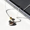 Two-tone Silver Necklace with a Heart Ball