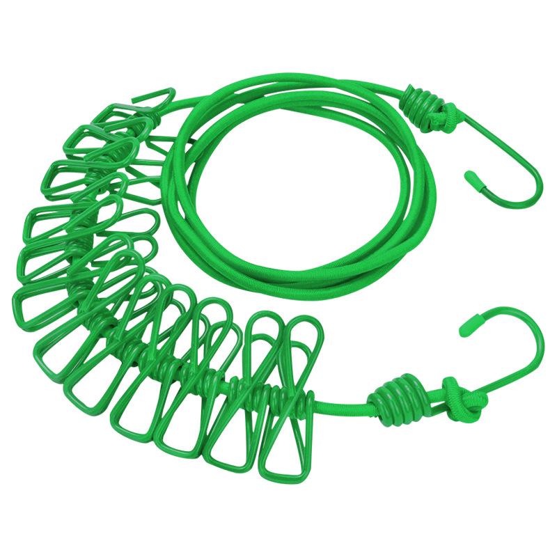 Portable Retractable Clothesline with Anti-Slip Clips for Indoor/Outdoor Use